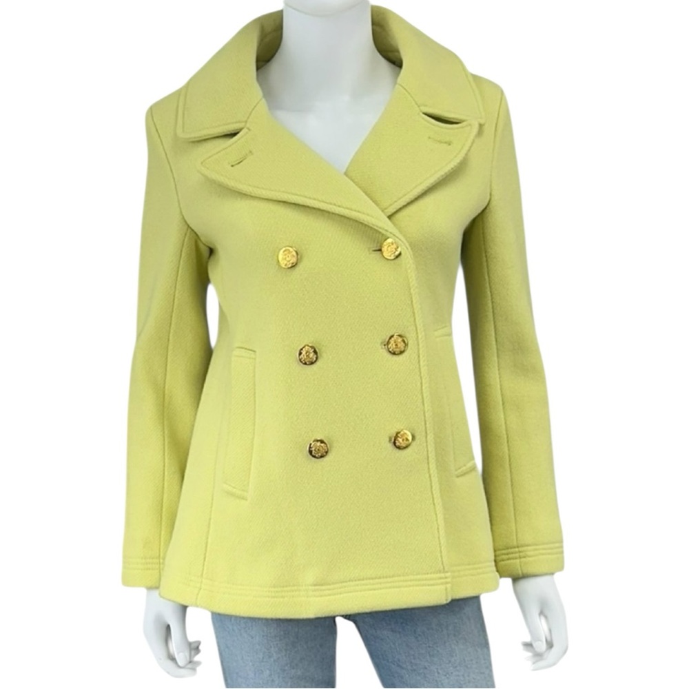 J. Crew Yellow Wool Pea Coat Size 6 L0744